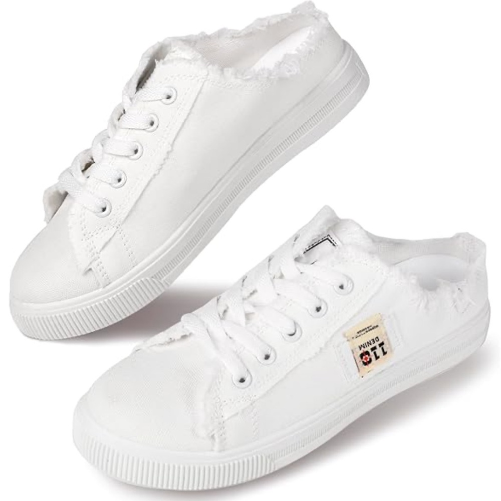 Women's White Canvas Sneakers
